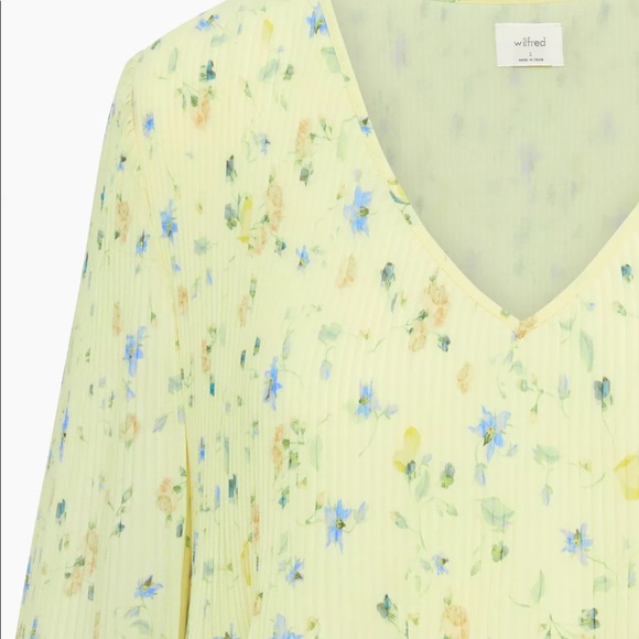 Wilfred Daydreamer V-Neck Blouse  Whpd Butter/ Cornflwr - Picture 2 of 6